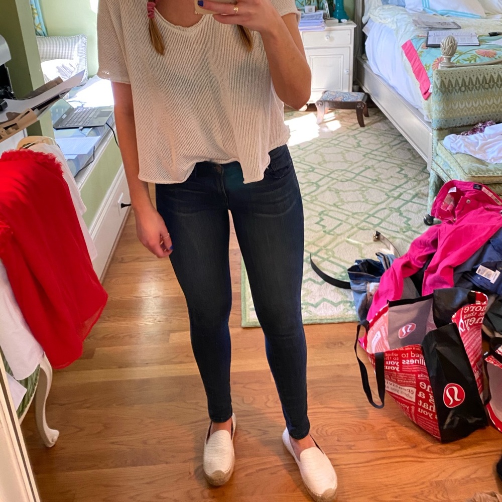 J Brand skinny jeans with ruched detail